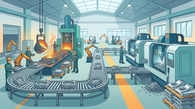 中国铝制铸件供应商，具备内部机床加工能力一体化生产车间