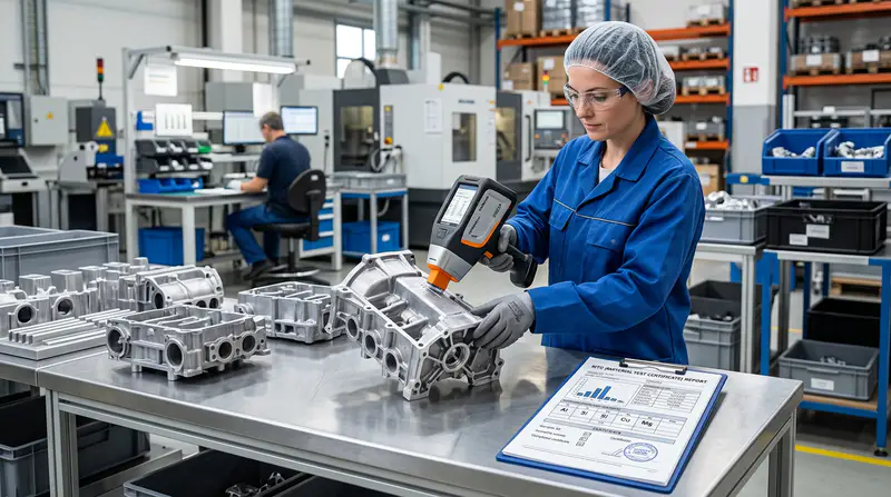 检测中国铝铸件ADC12化学成分的XRF光谱仪现场