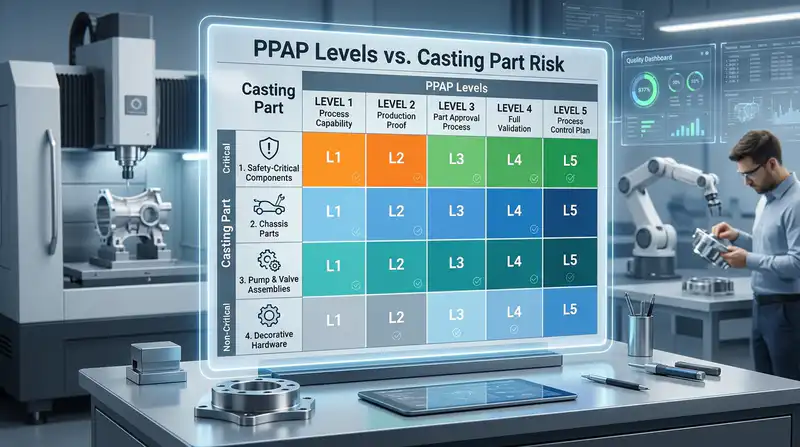 Tabela de decisão para a seleção do nível PPAP dos fornecedores de fundição na China