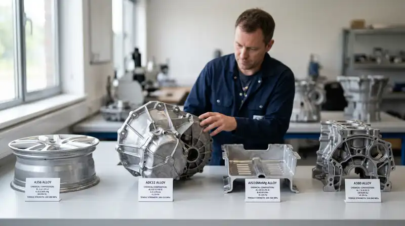Comparación de las propiedades de las aleaciones de aluminio más utilizadas en la fundición de piezas para automóviles: A356, ADC12, AlSi10MnMg y A380