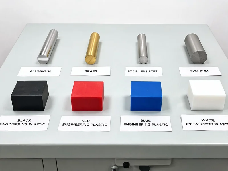CNC 可加工材料全谱——从铝、黄铜、钢到钛与工程塑料，材料几乎不是限制